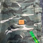John Deere Carpenter Pants Boys 12 Y2K Camo Canvas Woodland Workwear Deadstock - take2supply