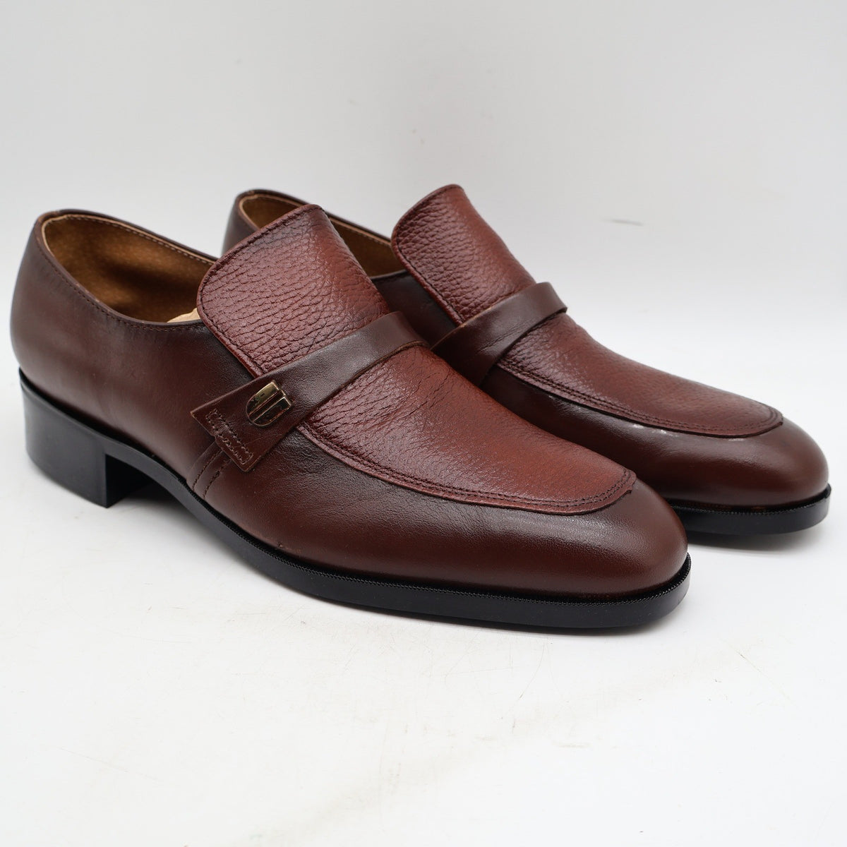 Barclay Loafers Mens 7.5 D Vintage Brown Leather Slip On Dress Shoes 95182 - take2supply