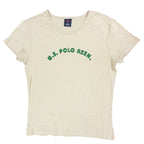 U.S. Polo Assn. Vintage Style Tee Women Medium Beige Cotton Logo Shirt New - take2supply