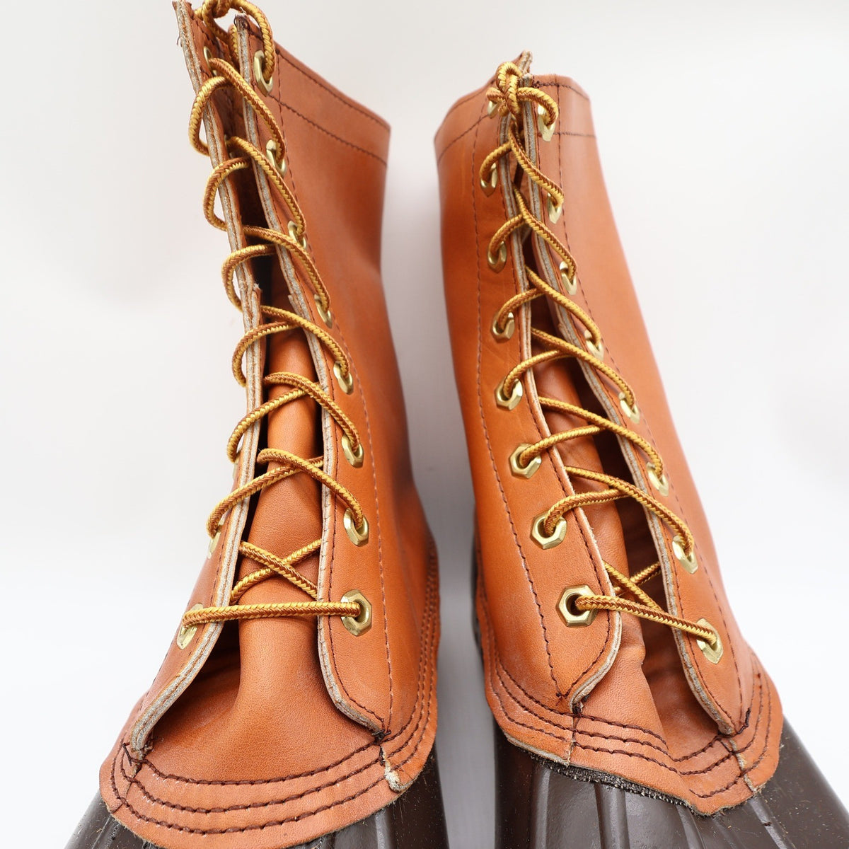 Herman Survivors Vintage 80s Hunter Duck Boots Mens 12 Brown Leather USA NEW - take2supply