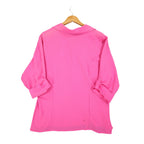 Claudia Richard Blouse Womens Small Pink Vintage 90s Roll Tab Sleeve Textured - take2supply