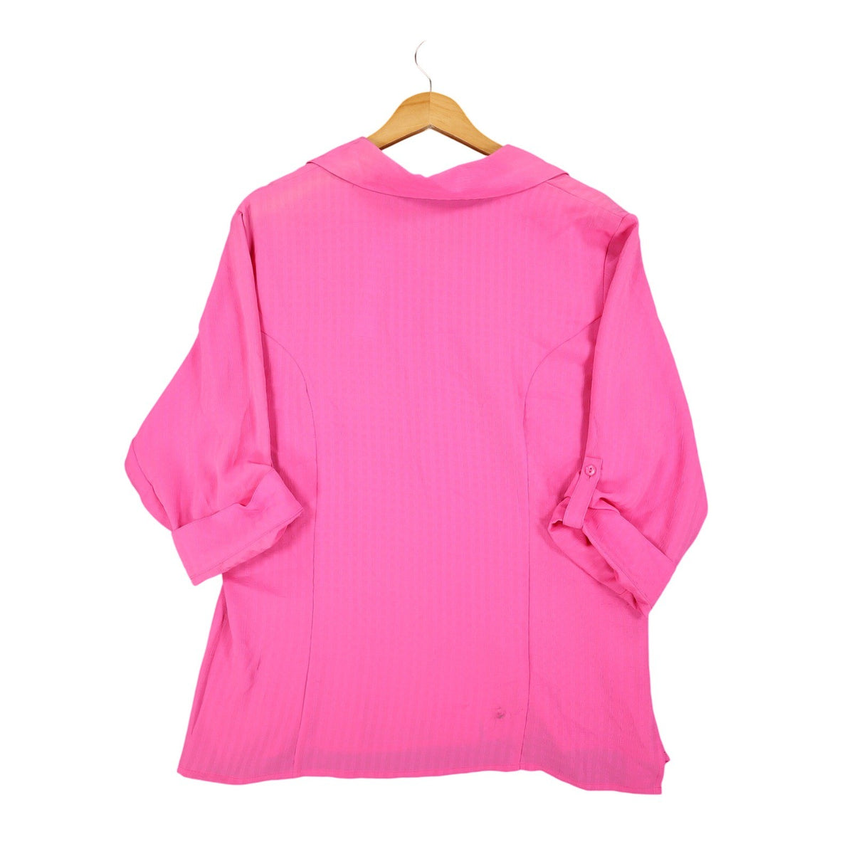 Claudia Richard Blouse Womens Small Pink Vintage 90s Roll Tab Sleeve Textured - take2supply