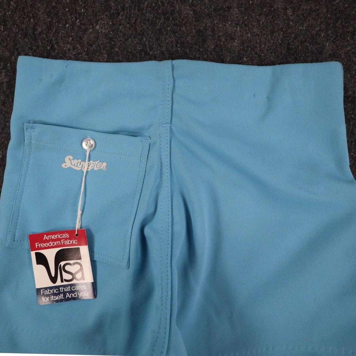 Swingster Athletic Shorts Mens Small Vintage 70s Blue Polyester Deadstock NWT - take2supply
