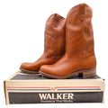 Walker Vintage Western Boots Mens 11 Brown Leather Deadstock NIB USA Made - take2supply