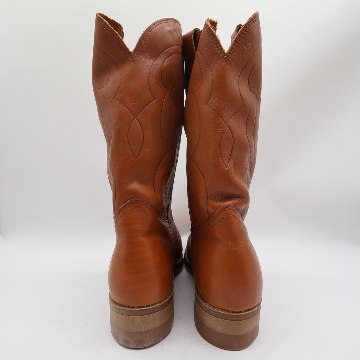Walker Vintage Western Boots Mens 11 Brown Leather Deadstock NIB USA Made - take2supply