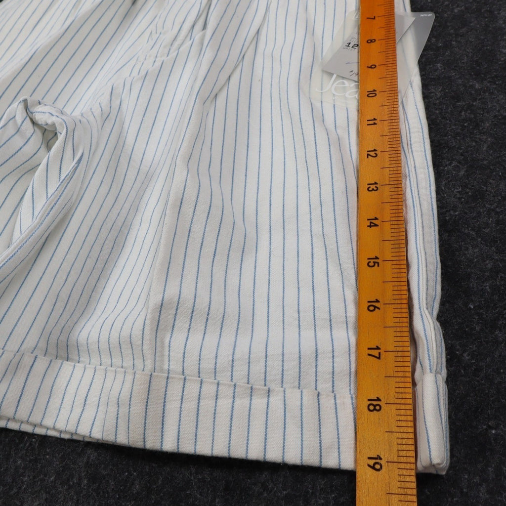 Lee Melbourne Skort Girls 12 Vintage 90s White Blue Stripe Cotton Loose Fit NWT - take2supply