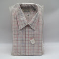 Mark VII Dress Shirt Mens 16 32/33 Vintage Deadstock White Red Blue Plaid Grid - take2supply