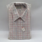 Mark VII Dress Shirt Mens 16 32/33 Vintage Deadstock White Red Blue Plaid Grid - take2supply
