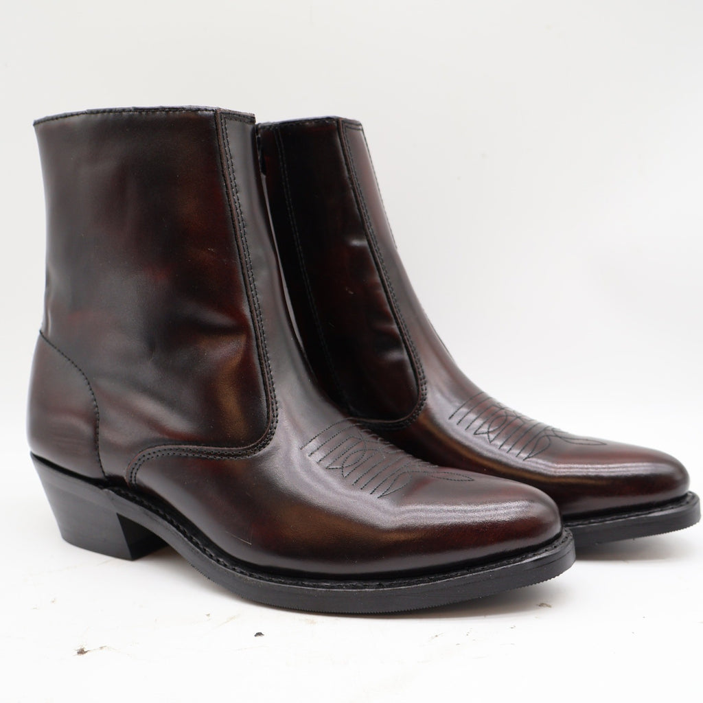 Laredo Zip Trucker Boots Mens 9.5 D Burnt Apple Leather Western Cowboy 62008 - take2supply