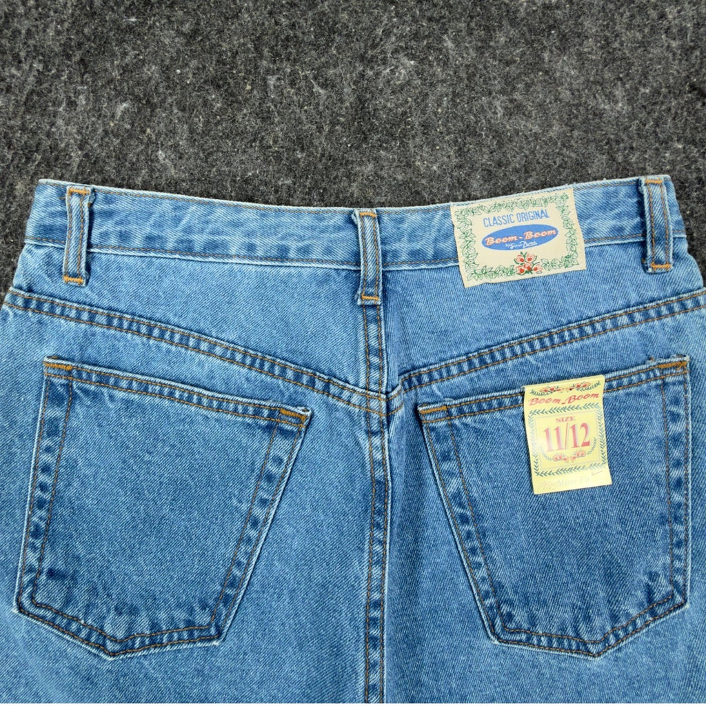 Boom Boom Vintage 90s Denim Shorts Womens 11/12 Blue Cotton NWT - take2supply