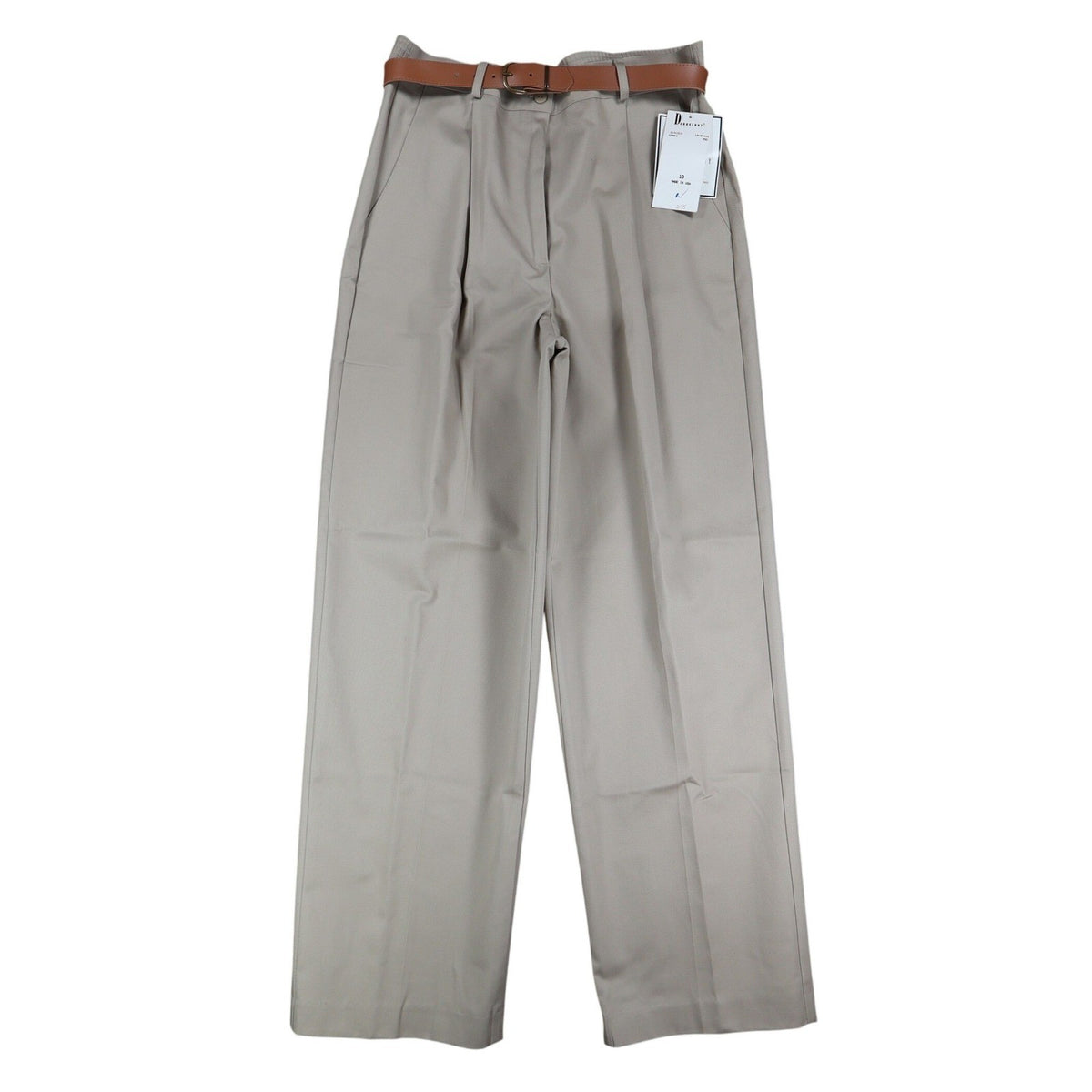 Donnkenny Pleated Trousers Womens 10 Vintage 90s Khaki Cotton Belted Chinos USA - take2supply