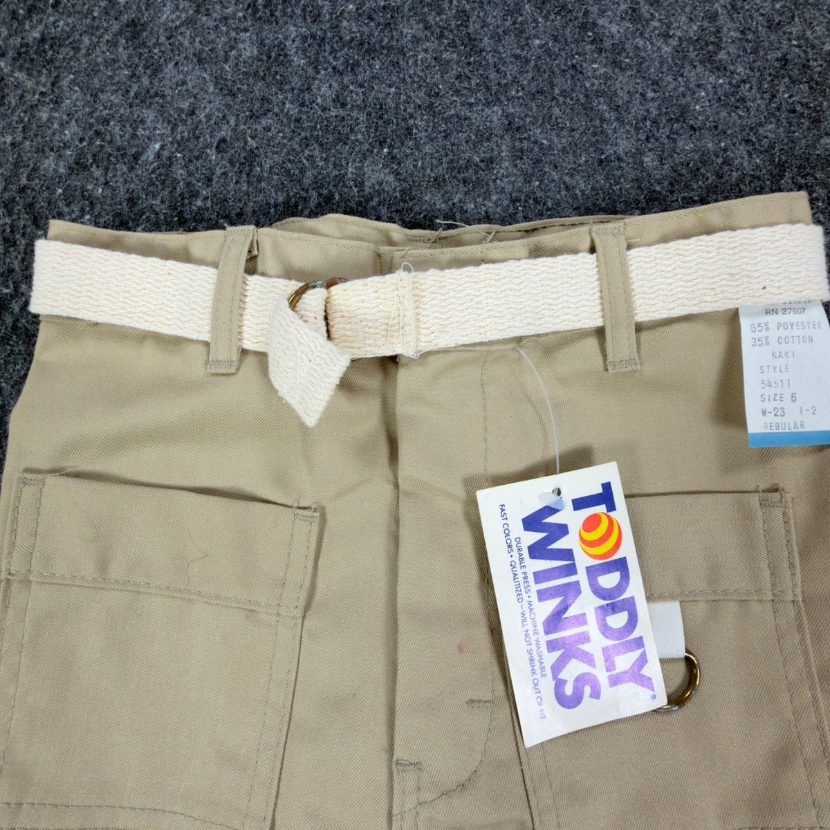 Toddy Winks Vintage 70s Twill Shorts Boys 6 Khaki Cotton Blend NWT - take2supply