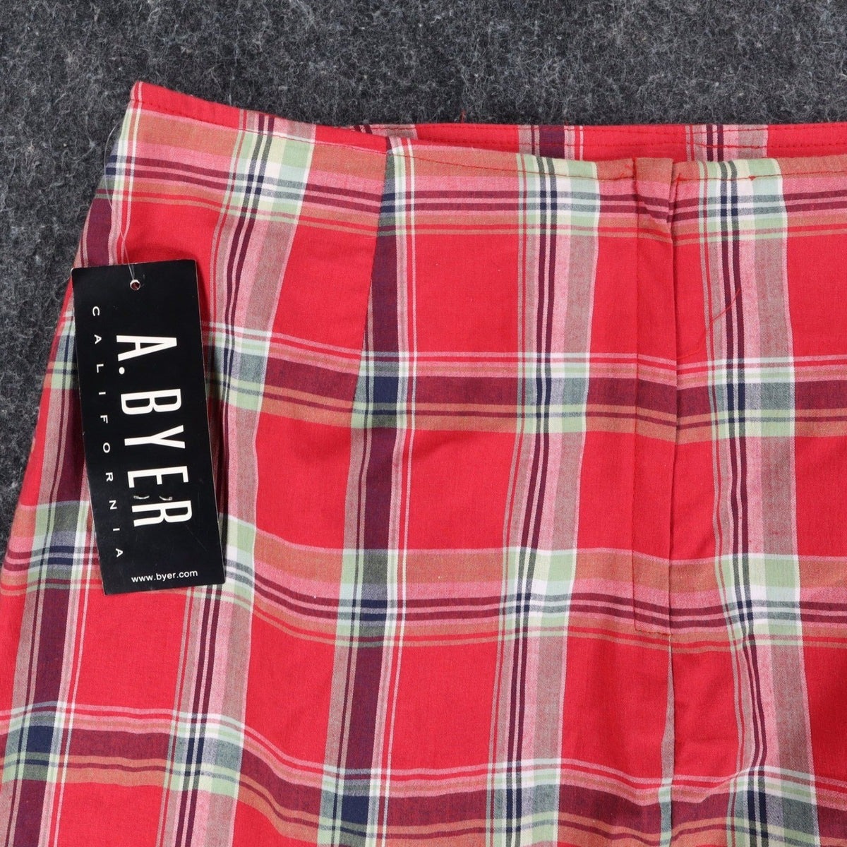 A. Byer Plaid Mini Skirt Womens 13 Vintage 90s Y2K Red Cotton Blend NWT USA - take2supply
