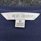 Erin London Top Womens XL Blue Rhinestone Balloon Sleeve French Terry New 15223 - take2supply