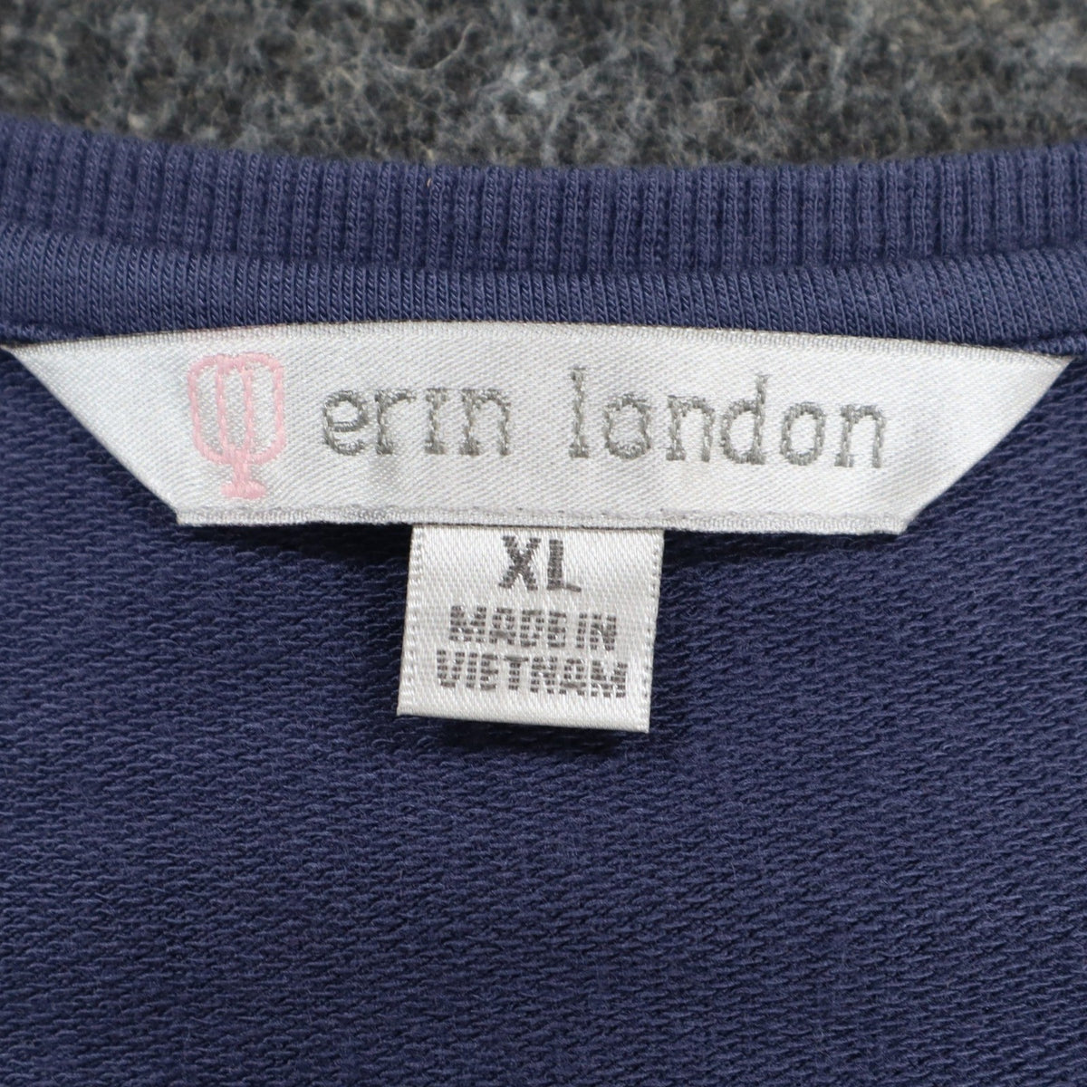 Erin London Top Womens XL Blue Rhinestone Balloon Sleeve French Terry New 15223 - take2supply
