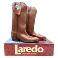 Laredo Vintage 90s Western Boots Mens 8 D Tan Brown Leather Cowboy 2786 NIB - take2supply