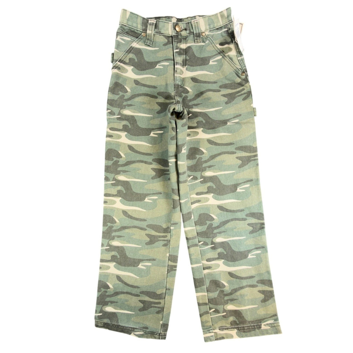 John Deere Carpenter Pants Boys Size 12 Y2K Camo Cotton Canvas Workwear NOS NWT - take2supply