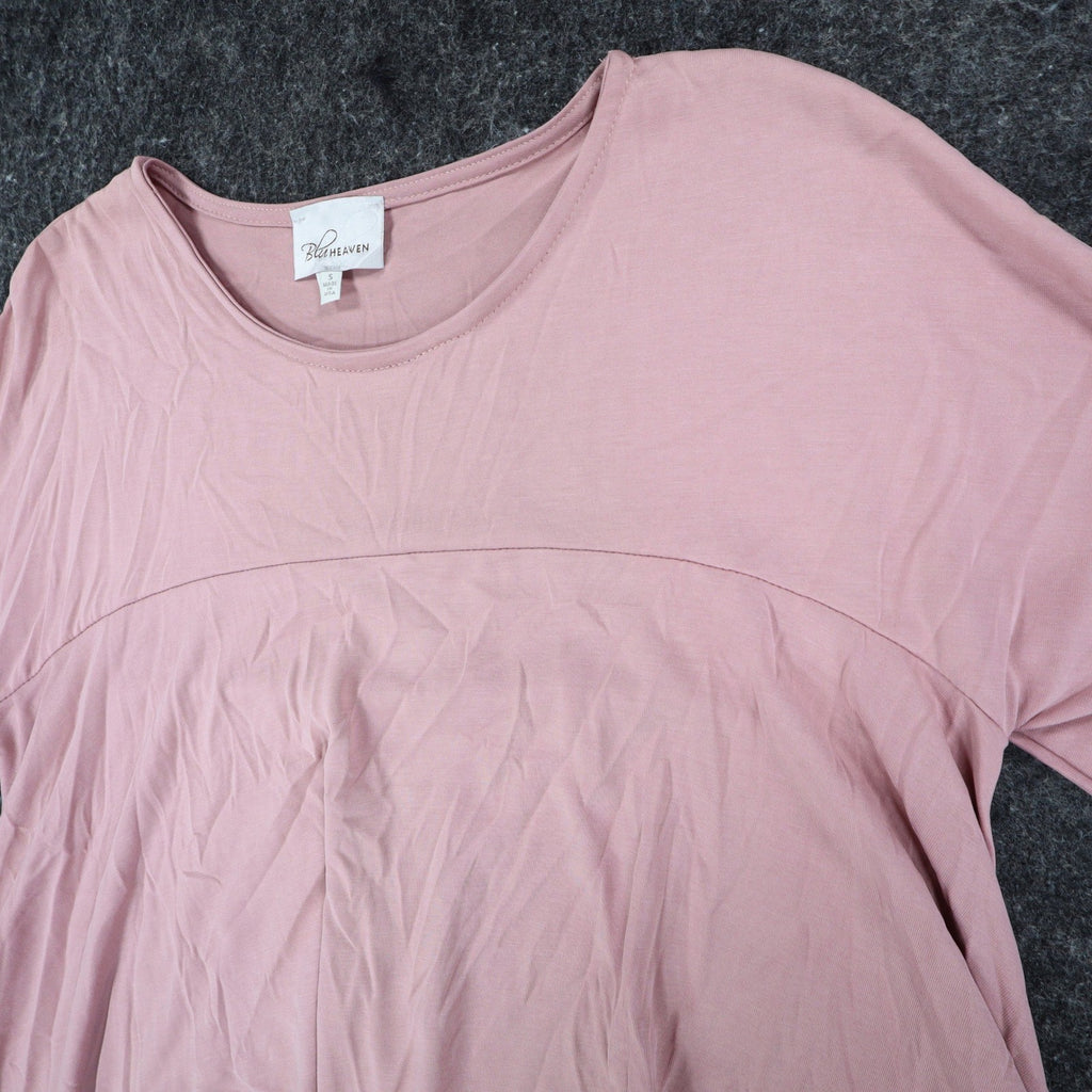 Blu Heaven Tunic Top Womens Small Mauve Pink Modal Blend High Low Babydoll Flowy - take2supply