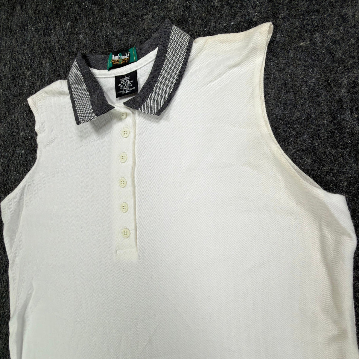 Dunbrooke Vintage Sleeveless Polo Shirt Women Large White Cotton New - take2supply