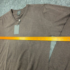 F/X Fusion V-Neck Sweater Mens M Brown Heather Cotton Blend NWT - take2supply
