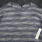 Tribal Top Womens Small New Ink Blue Space Dye Back Pleat Long Sleeve Knit C1101 - take2supply