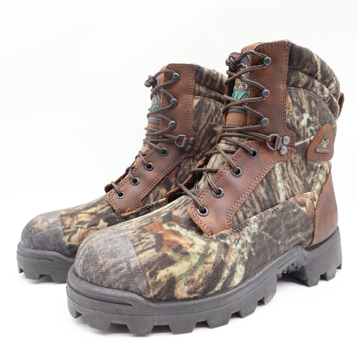 Rocky Y2K Wild Dawg 6" Hunting Boots Mens 8.5 MW Camo Leather New - take2supply