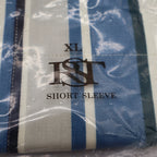 Salmon River Traders Shirt Mens XL Vintage 90s Striped Short Sleeve Blue New - take2supply