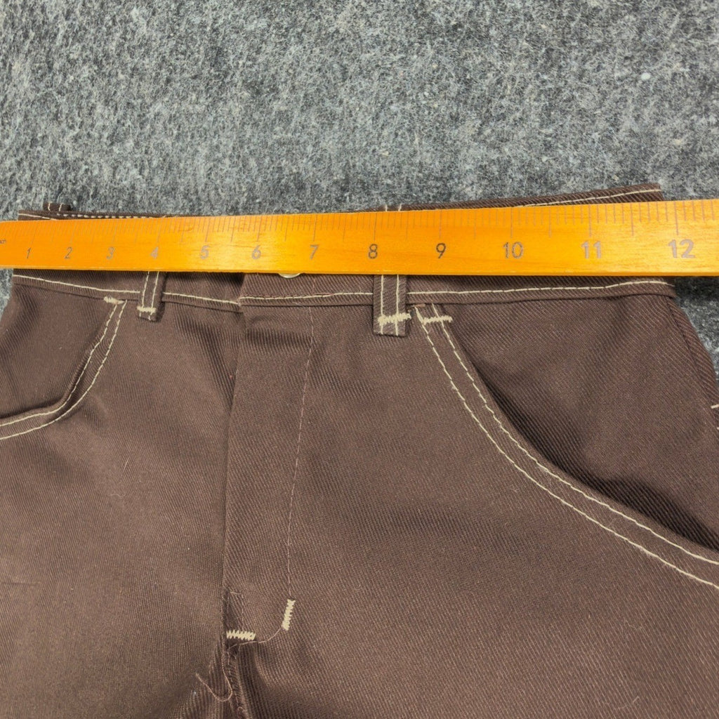 Linchers Vintage 70s Twill Shorts Mens W26 Brown Cotton Blend NWT Deadstock - take2supply