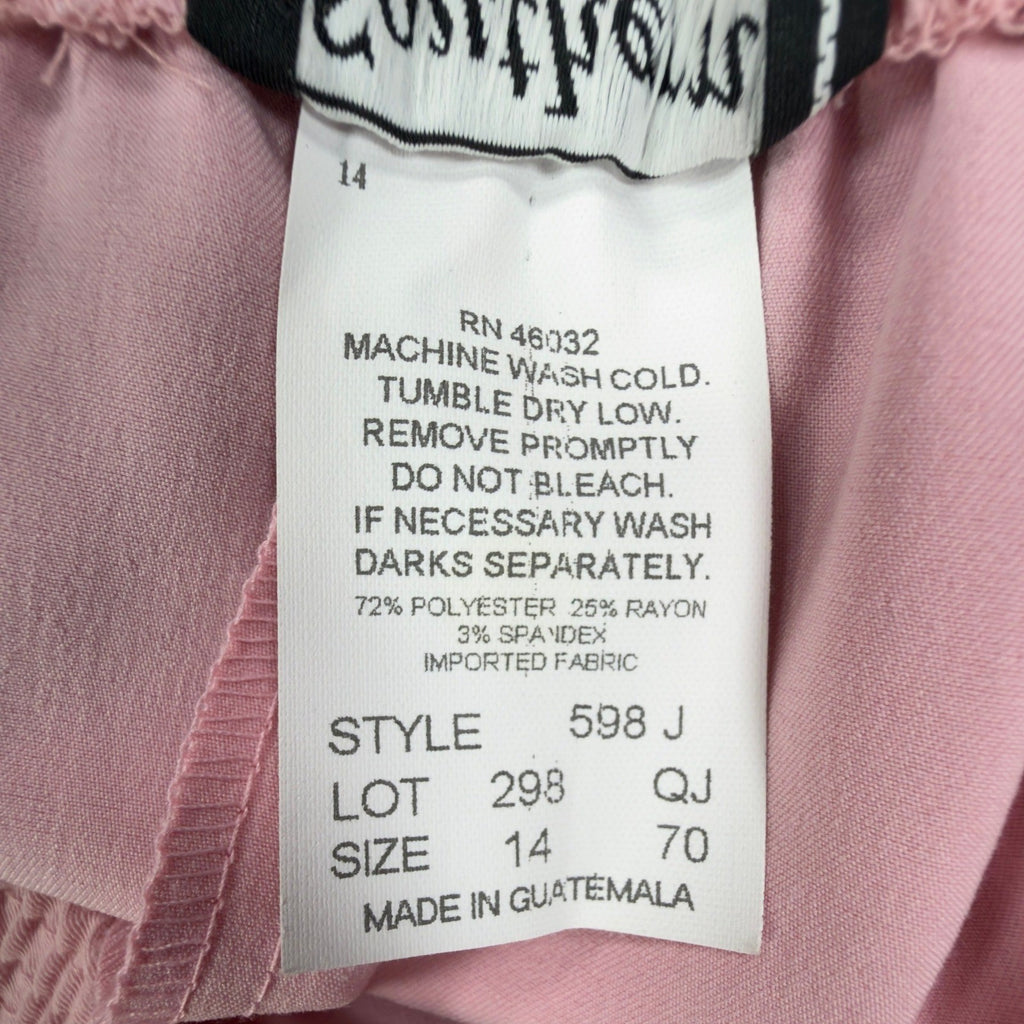 Southern Lady Pull On Pants Womens 14 Petal Pink Stretch Elastic Waist NWT - take2supply