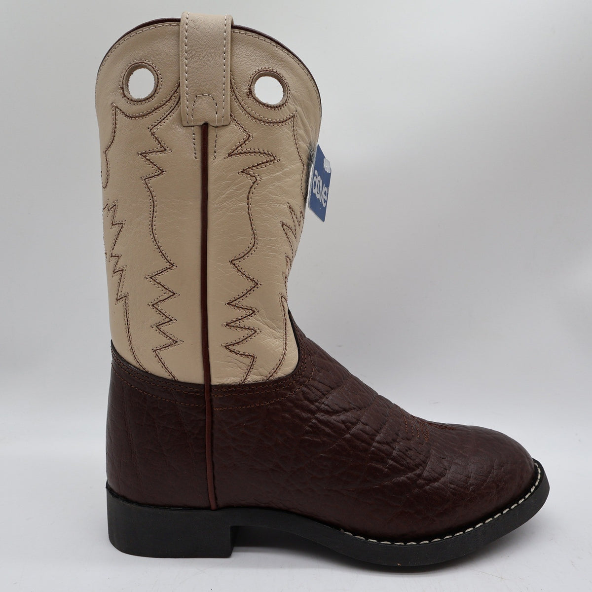 Acme Vintage Style Roper Boots Kids 3.5 Brown Bullhide Leather New NWT - take2supply