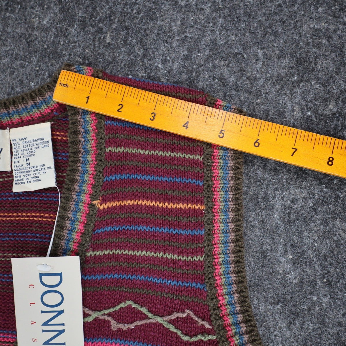 Donnkenny Classics Sweater Vest Womens M Vintage 90s Burgundy Beaded Knit Vest - take2supply