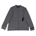 Links Womens S Black White Striped Full Zip Knit Jacket Stretch NWT - take2supply