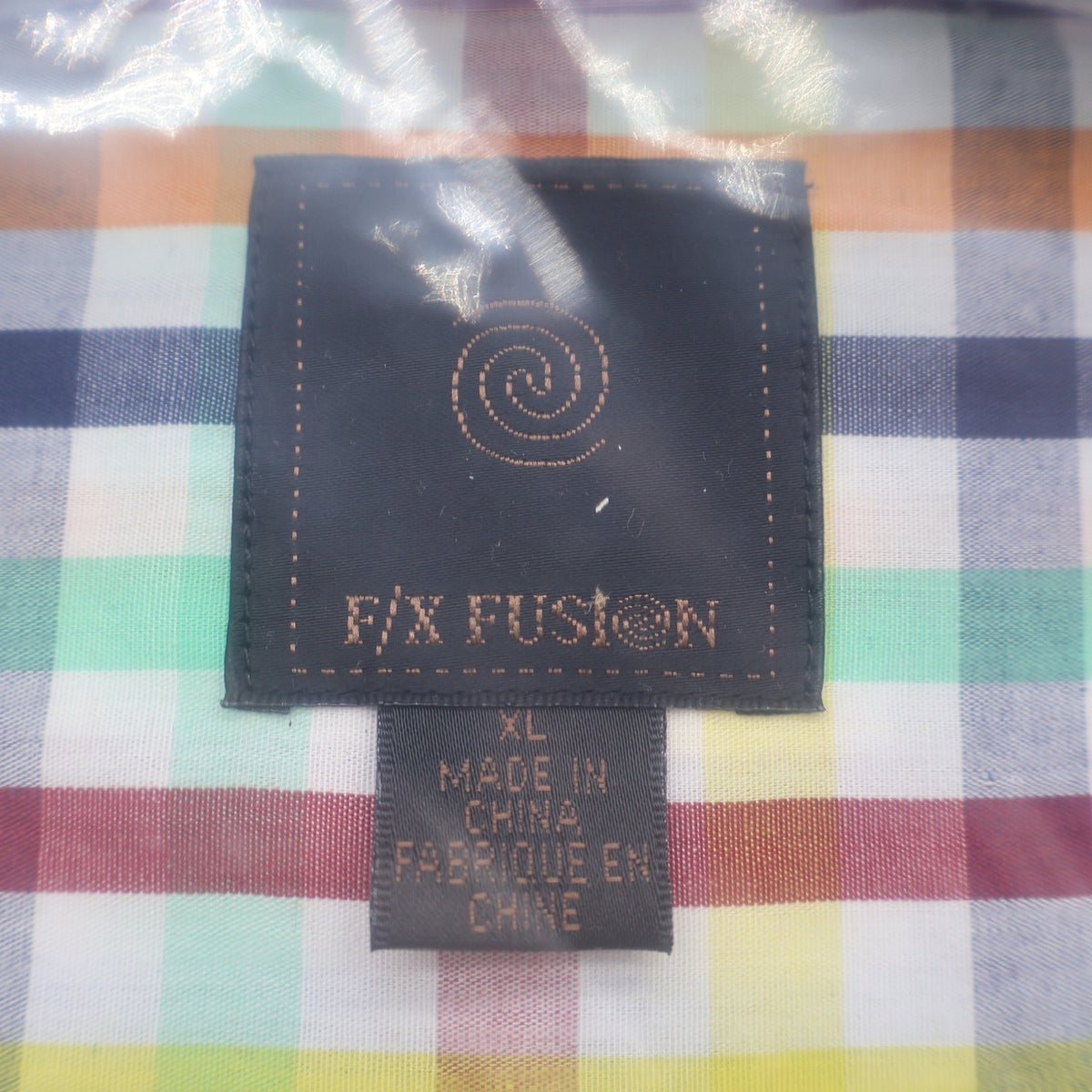 F/X Fusion Shirt Mens XL Multi Colored Check Short Sleeve Easy Care D552 NEW - take2supply