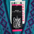 Cricket Lane Cardigan Women Medium Petite Vintage 90s Teal Acrylic Knit NWT USA - take2supply
