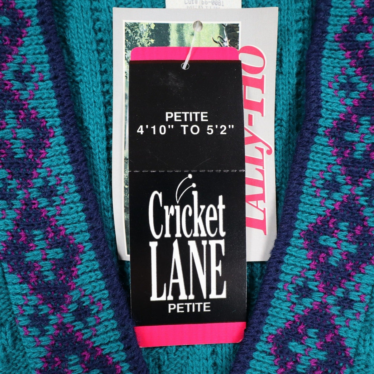 Cricket Lane Cardigan Women Medium Petite Vintage 90s Teal Acrylic Knit NWT USA - take2supply
