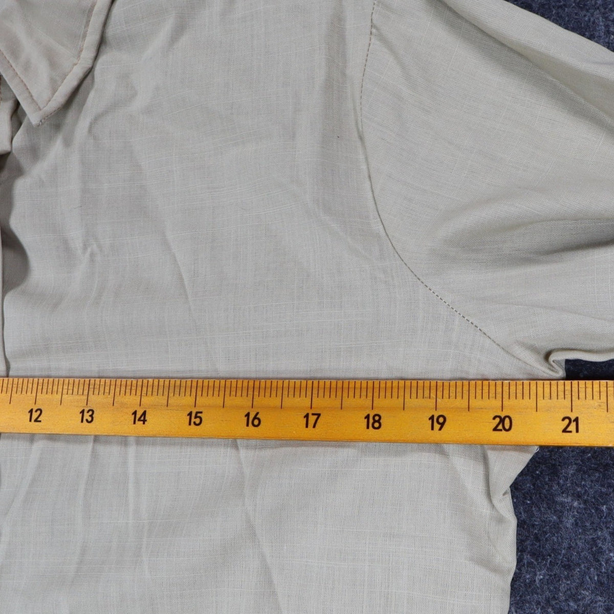 Lady Donlin Button Down Shirt Womens 16 Vintage 70s Tan Cotton Blend Deadstock - take2supply