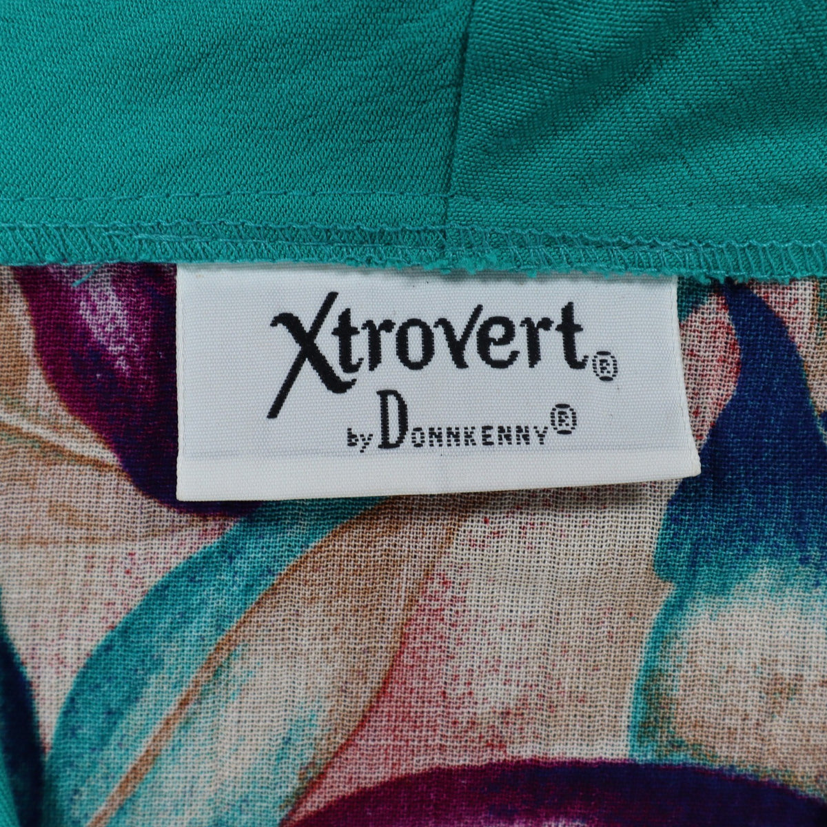 Xtrovert Blouse Womens 8 Vintage 90s Teal Floral Faux Vest Rayon Short Sleeve - take2supply
