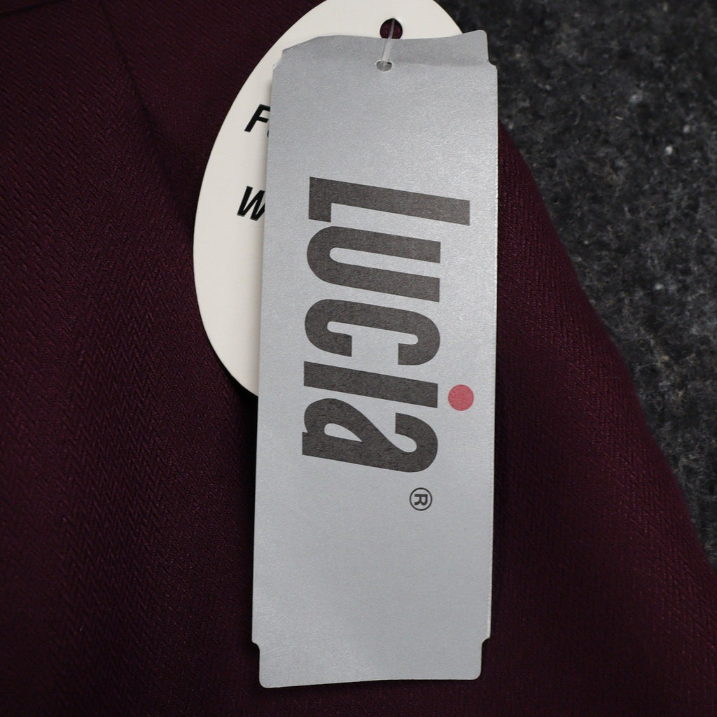 Lucia Dress Pants Womens 10 Burgundy Falling Leaves Crepe Lined High Rise New - take2supply