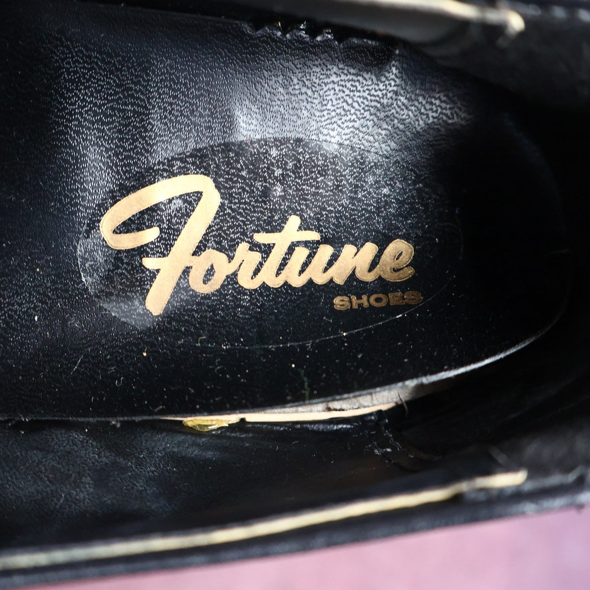 Fortune Shoes Loafers Mens 10 Vintage 70s Black Leather Square Toe Deadstock - take2supply