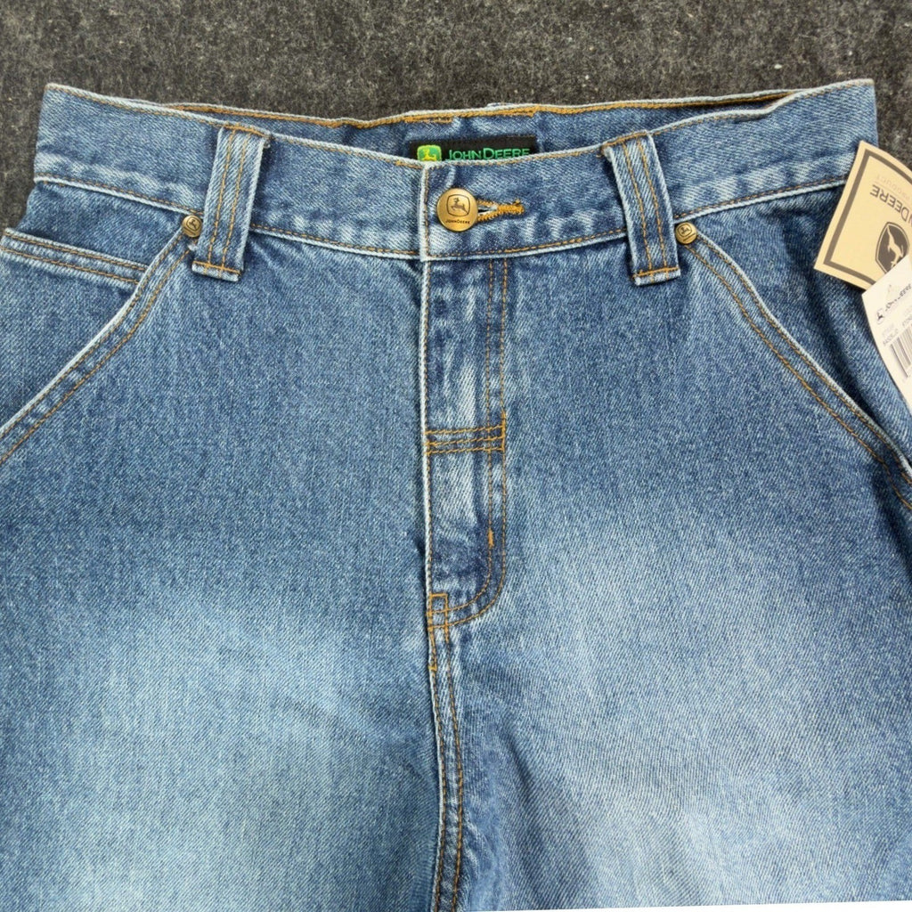 John Deere Y2K Carpenter Denim Shorts Boys 12 Stone Wash Cotton NWT Deadstock - take2supply
