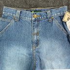 John Deere Y2K Carpenter Denim Shorts Boys 12 Stone Wash Cotton NWT Deadstock - take2supply