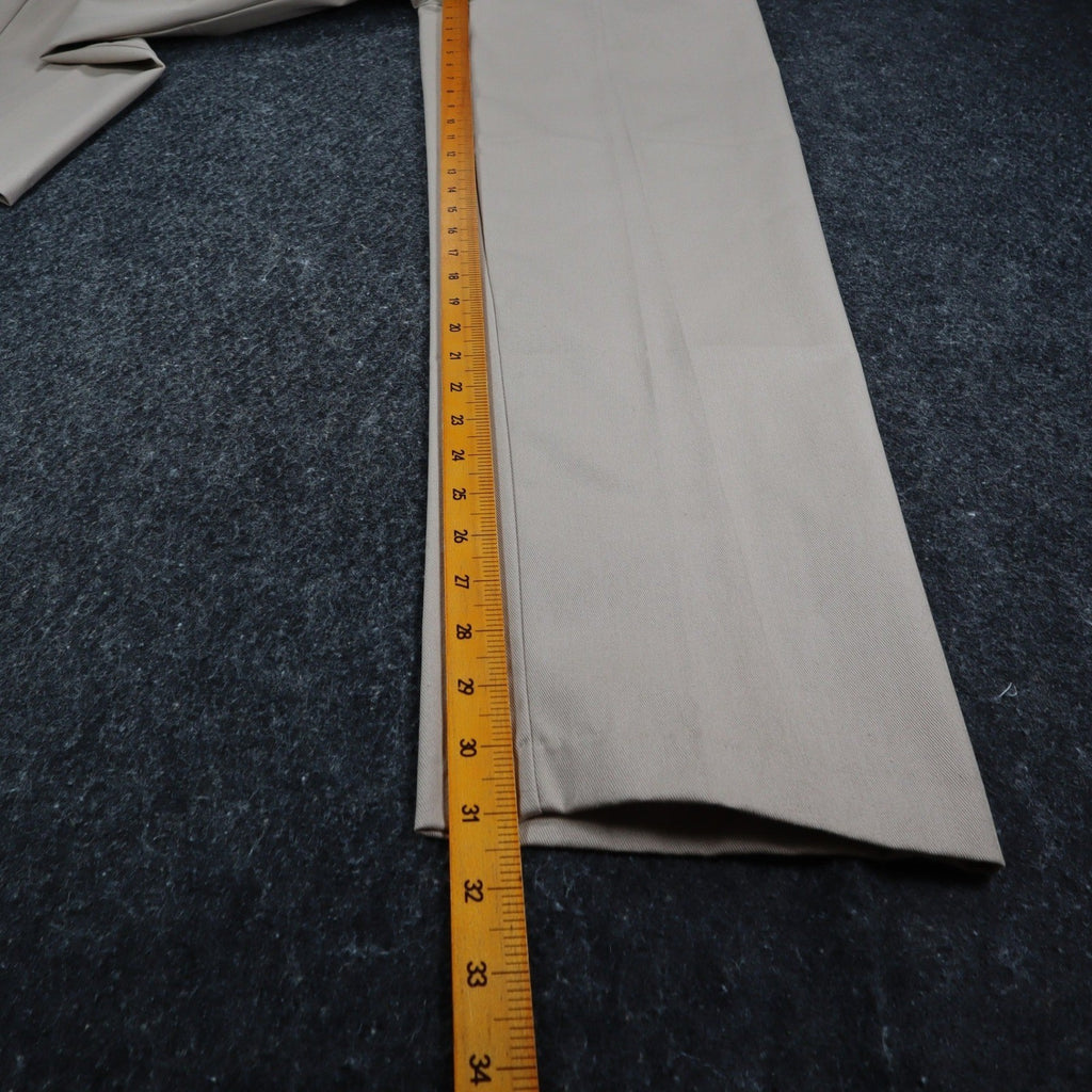 Vintage 90s High Rise Pleated Trousers Womens 11/12 Beige Wide Leg Made in USA - take2supply
