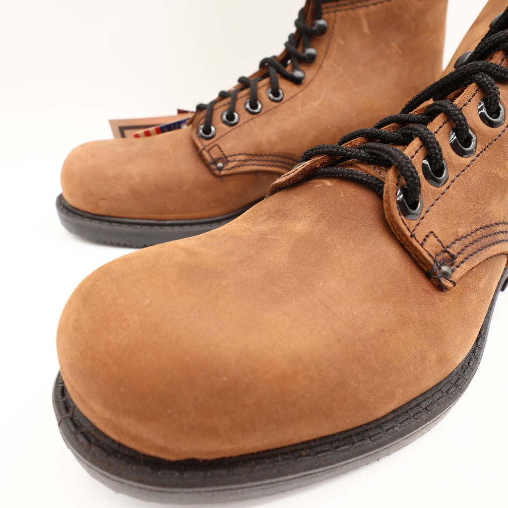Walker Vintage Work Boots Mens 9 Brown Leather Deadstock Made In USA NIB NWT - take2supply