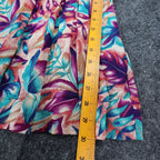 Xtrovert Skirt Womens 10 Vintage 90s Rayon Tropical Floral Pleated Midi USA NEW - take2supply