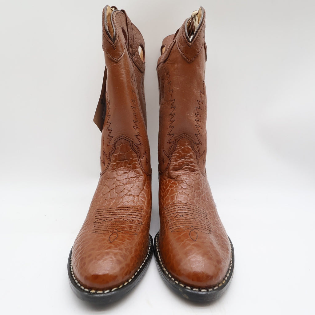 Laredo Tan Bullhide Western Boots Boys 2D Tan Leather NWT Deadstock CB293 - take2supply