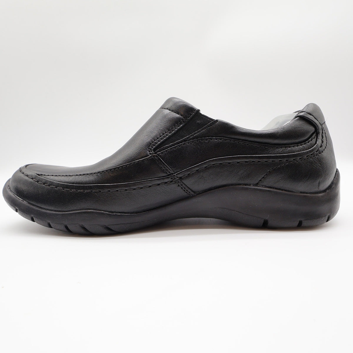 Hush Puppies Zone Slip On Loafers Mens 10 M Black Leather Comfort Shoes H100050 - take2supply