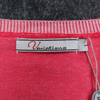 Variations Sweater Womens Large Multi Pastel Striped 3/4 Sleeve Cotton V1860 - take2supply