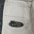 Lee Y2K Pipes Cargo Shorts Boys 7X S Tan Khaki Twill NWT Made in USA - take2supply