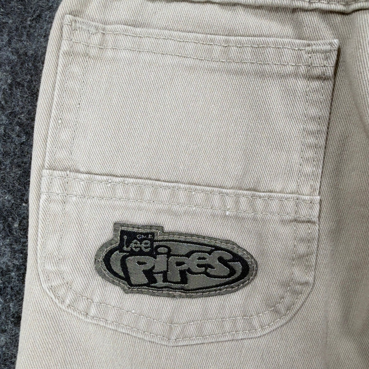 Lee Y2K Pipes Cargo Shorts Boys 7X S Tan Khaki Twill NWT Made in USA - take2supply