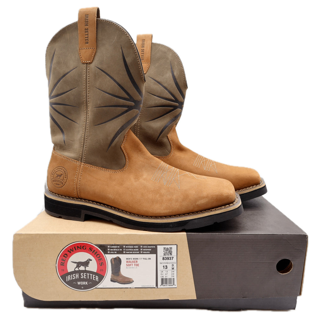 Irish Setter Red Wing Mens 13 D Walker Leather Soft Toe Pull On Work Boots 83937 - take2supply